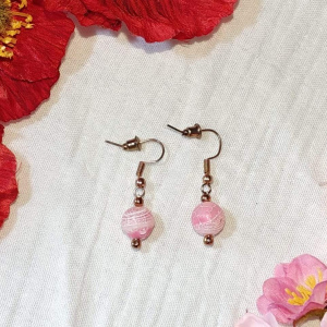 Ohrringe rosa Schlangenhautachat