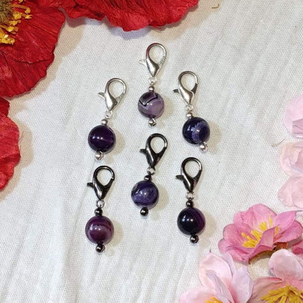 Maschenmarkierer Achat gefärbt